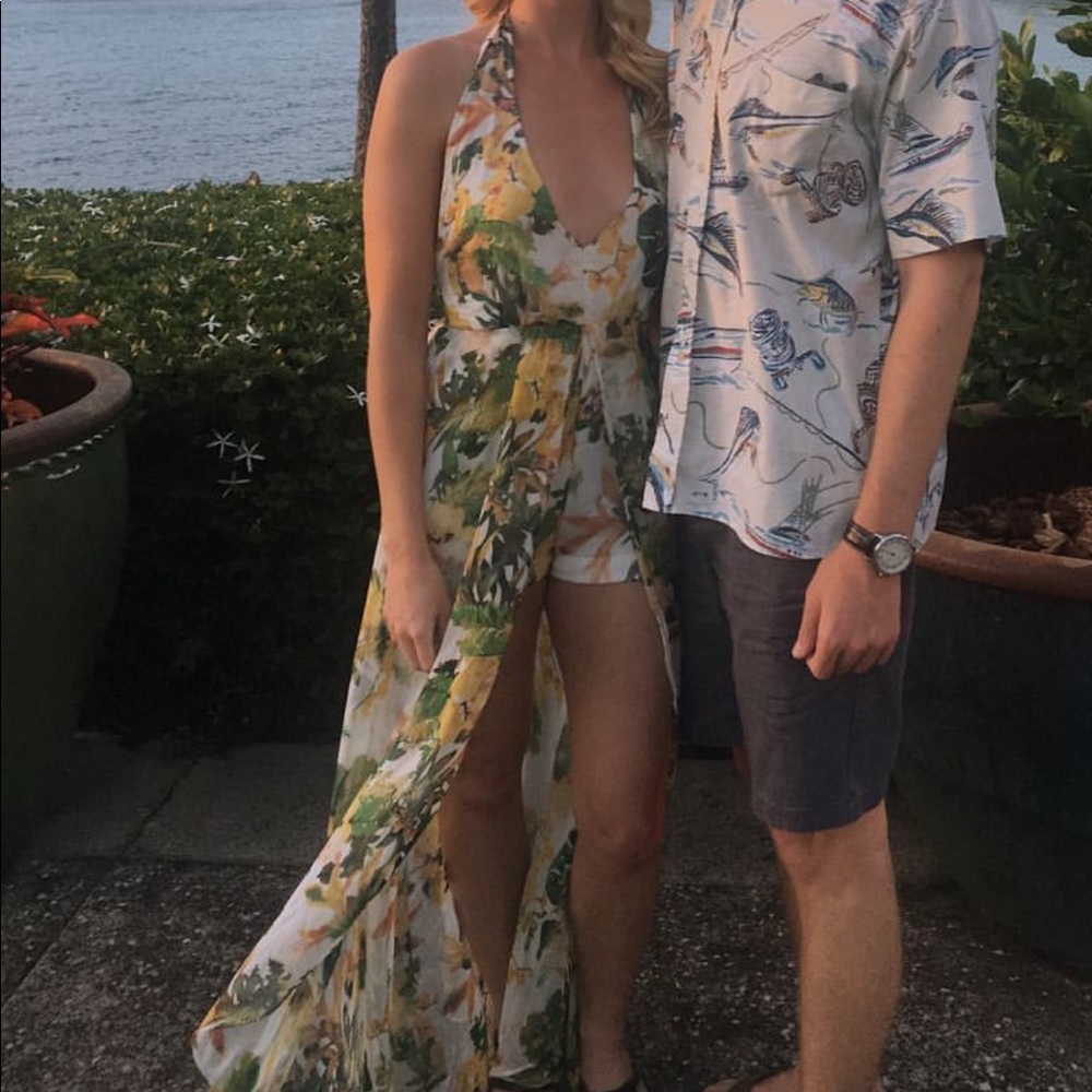 Red Dress Boutique tropical high low shorts maxi